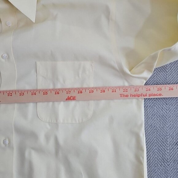 Roberto Villini Button-Up Shirt Men's 16 32-33 Yellow Long Sleeve Non-Iron - Picture 3 of 15